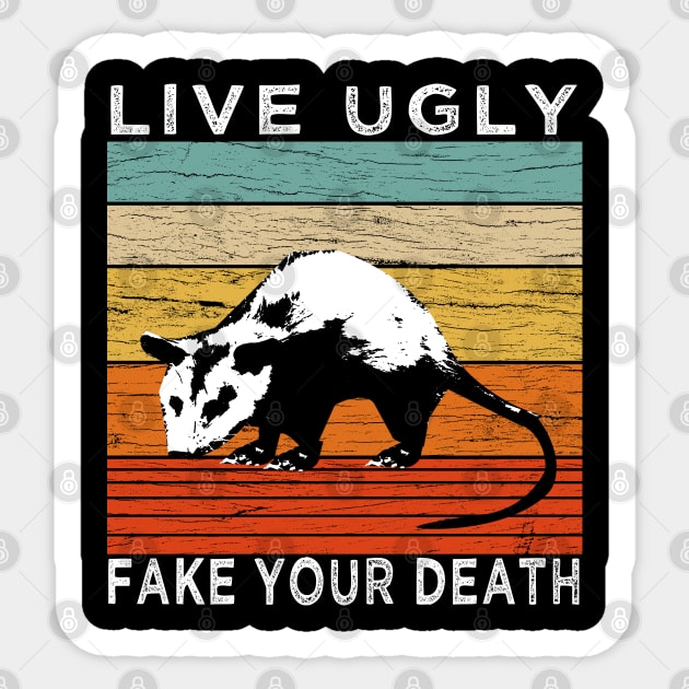 Live ugly fake your death vintage Sticker by semsim